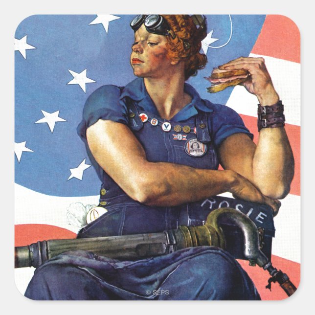 Sticker Carré Rosie the Riveter (Devant)