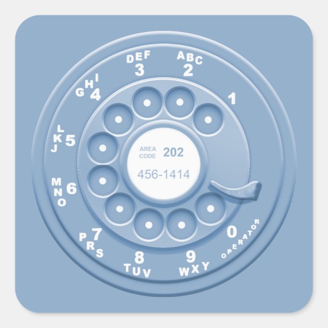 Sticker Carré Rotary Faux -blu (Devant)