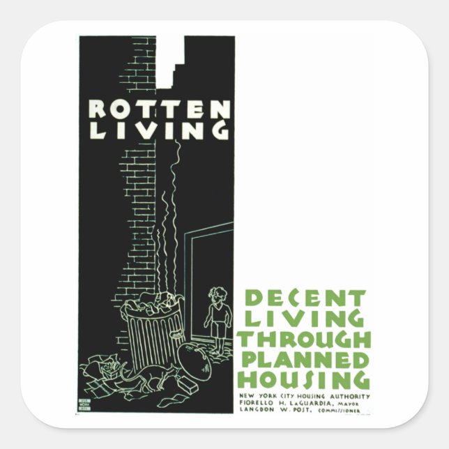 Sticker Carré Rotten Living (Devant)