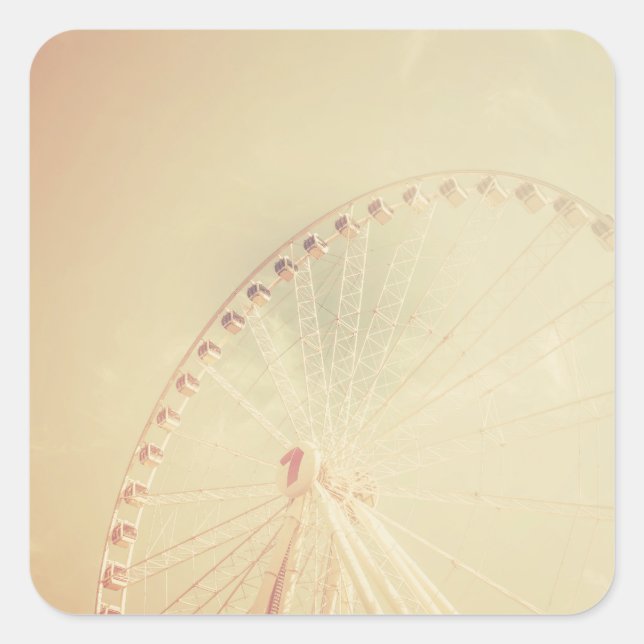 Sticker Carré Roue Retro Ferris (Devant)