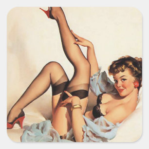Sticker Carré Rouge Chaussures Pin Up