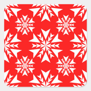 Sticker Carré Rouge du flocon de neige 13