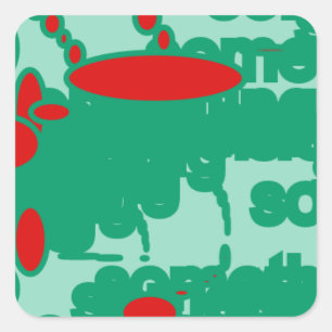 Sticker Carré rouge et vert 1123 art abstrait