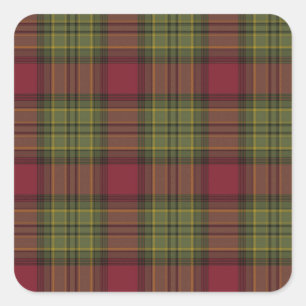 Sticker Carré Rouge et vert plaid