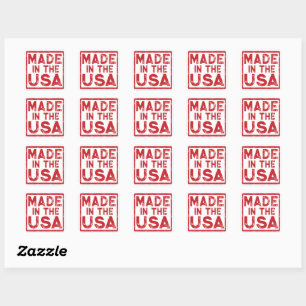 Sticker Carré rouge fabriqué aux Etats-Unis