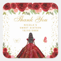 Rouge Floral Peau Sombre Princesse Sweet Seize