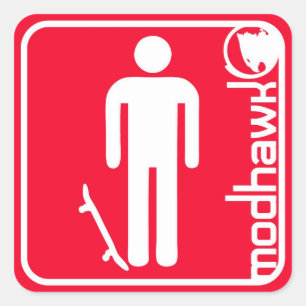 Sticker Carré rouge mohawk