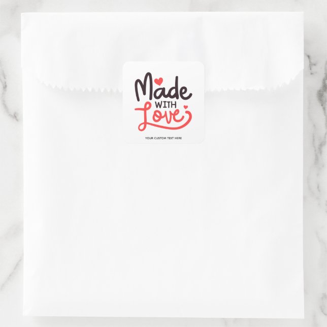 Sticker Carré rouge personnalisé Fabriqué avec amo (Sac)