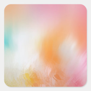 Sticker Carré Rouge rose Jaune Bleu Blanc Coloré Art Abstrait
