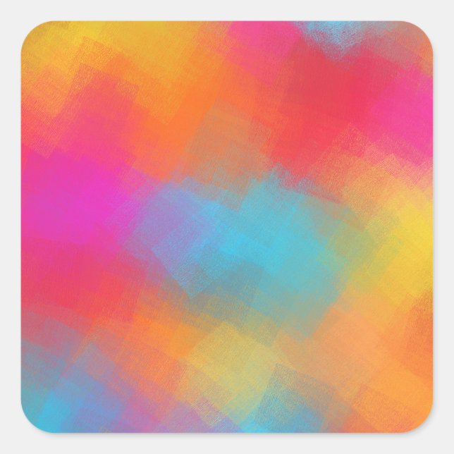 Sticker Carré Rouge rose rose orange tendance Blank personnalisé (Devant)