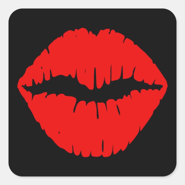 Sticker Carré Rouge rouge et noir (Devant)