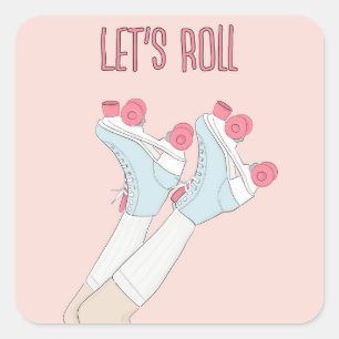 Sticker Carré Rouler Rollerskate