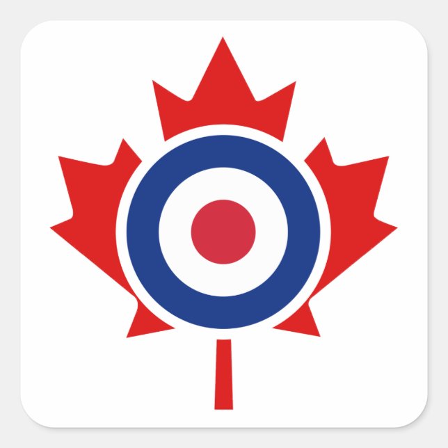 Sticker Carré Roundel cible de hockey de curling de Mod Canada (Devant)