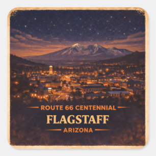 Sticker Carré Route 66 Centenaire 1926-2026 Flagstaff Arizona