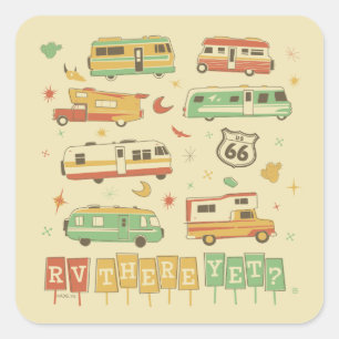Sticker Carré Route 66 RV Encore Là