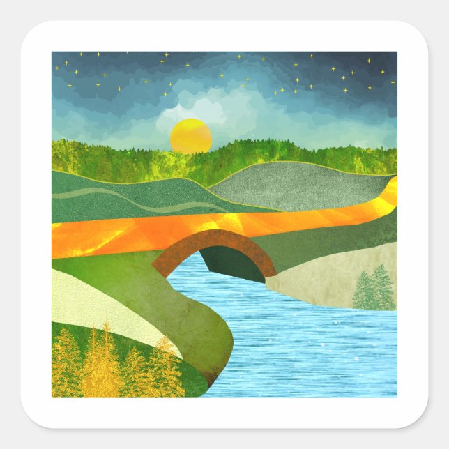 Sticker Carré Route d'or (Devant)