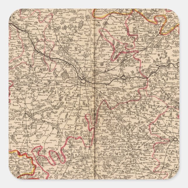 Sticker Carré Routes et églises romanes (Devant)