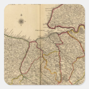 Sticker Carré Routes romaines et forêts