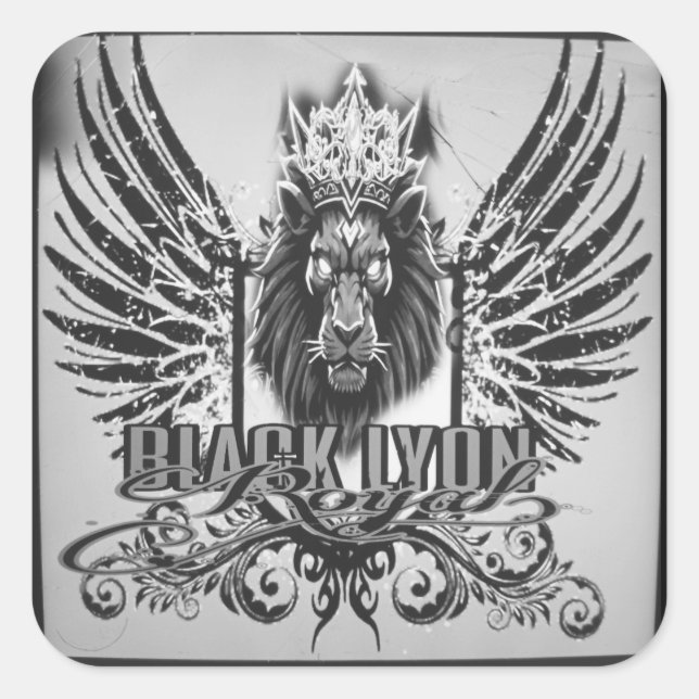 Sticker Carré Royal black Lyon  (Devant)