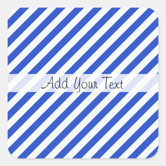 Sticker Carré Royal Blue Combination Stripes par Shirley Taylor (Devant)