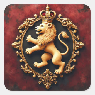 Sticker Carré Royal Heraldic Tapestry Pattern