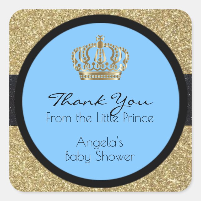 Sticker Carré Royal Little Prince Baby shower Blue Boy (Devant)