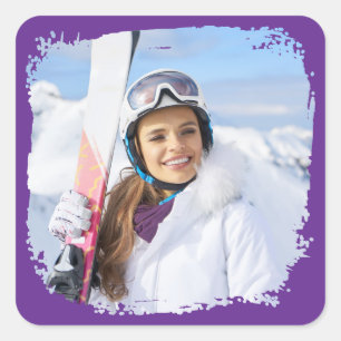 Sticker Carré Royal Purple Moderne Grunge Frontière Photo