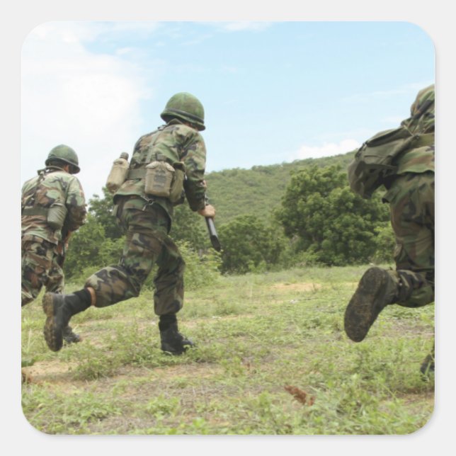 Sticker Carré Royal Thai Marines se promènent pour sécuriser le  (Devant)
