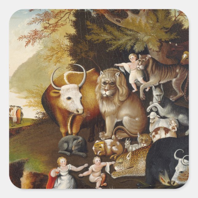 Sticker Carré Royaume pacifique Biche animal classique (Devant)
