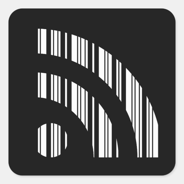 Sticker Carré RSS FEED BAR CODE Logo Code-barres Conception Moti (Devant)