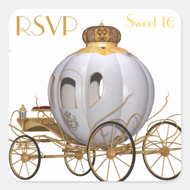 Sticker Carré RSVP Sweet 16 (Devant)