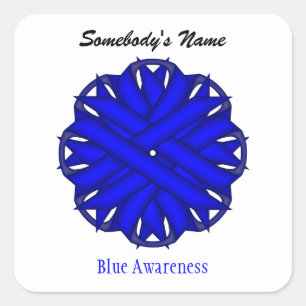 Sticker Carré Ruban de fleurs bleues par Kenneth Yoncich