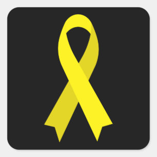 Sticker Carré Ruban de sensibilisation au jaune par Janz Black