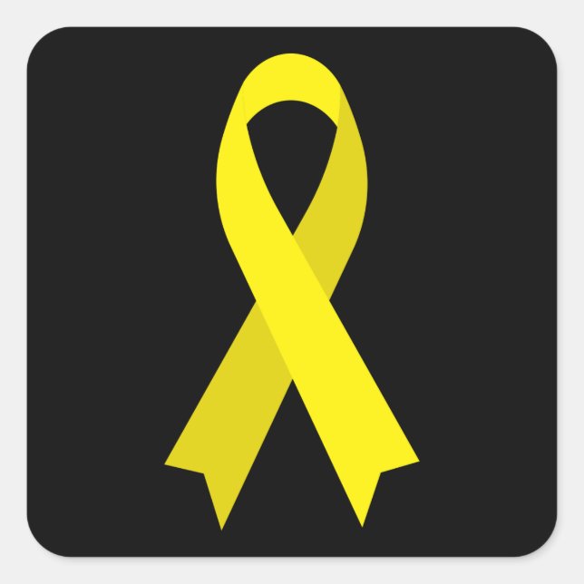 Sticker Carré Ruban de sensibilisation jaune par Janz Black (Devant)