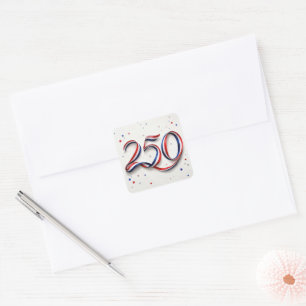 Sticker Carré Ruban et étoiles pour le 250e anniversaire des Éta