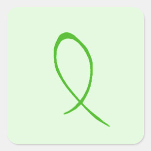 Sticker Carré Ruban vert personnalisable