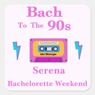 Sticker Carré Rubans Cassette Bach To The 90s pour Enterrement d