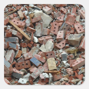 Sticker Carré Rubble en brique