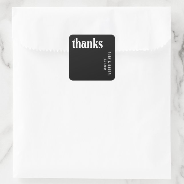 Sticker Carré Ruby Black Mariage moderne (Sac)
