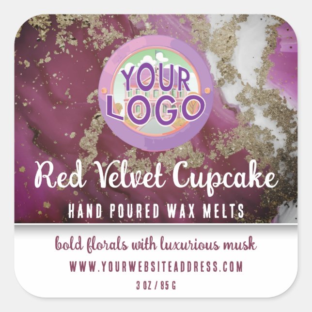 Sticker Carré Ruby Red Professional Business Logo Product Labels (Devant)