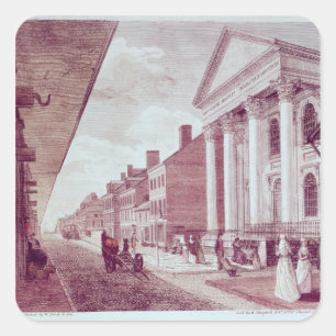 Sticker Carré Rue haute avec la première église presbytérienne