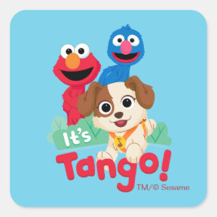 Sticker Carré Rue Sésame C'est Tango avec Elmo & Grover