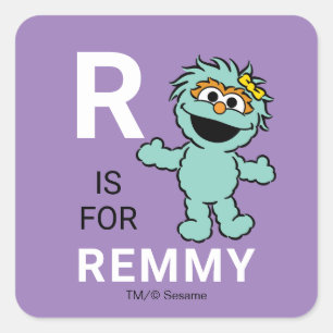 Sticker Carré Rue Sésame   R est pour Rosita   Ajoutez votre nom