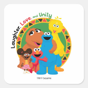 Sticker Carré Rue Sésame   Rire, amour et unité
