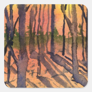 Sticker Carré Rues de campagne paysage rustique et nature Sticke