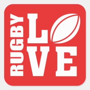 Sticker Carré Rugby Love