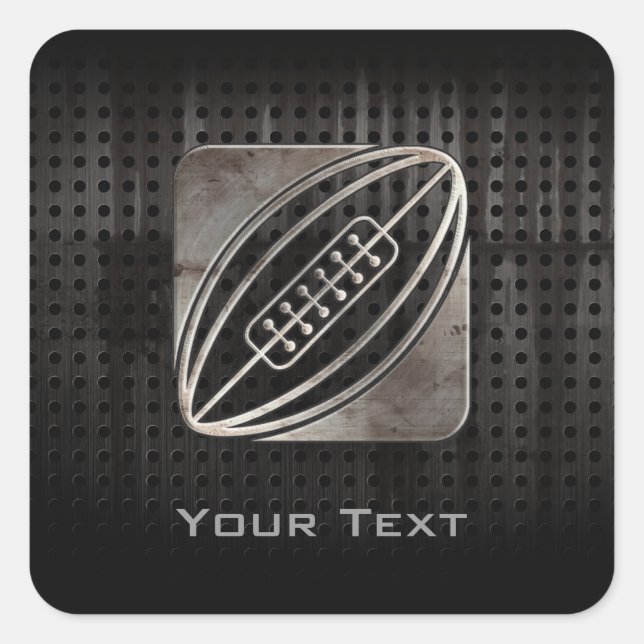 Sticker Carré Rugby ; noir Cool (Devant)