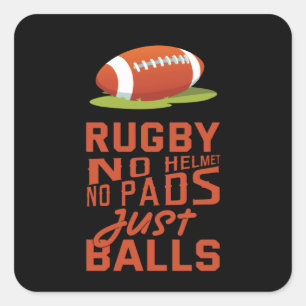 Sticker Carré Rugby Sport Cadeau