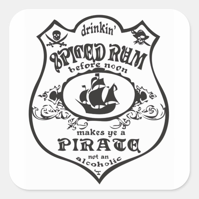 Sticker Carré Rum épicé Pirate Boisson Thunder_Cove (Devant)