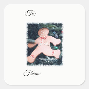 Sticker Carré Run Run Gingbread